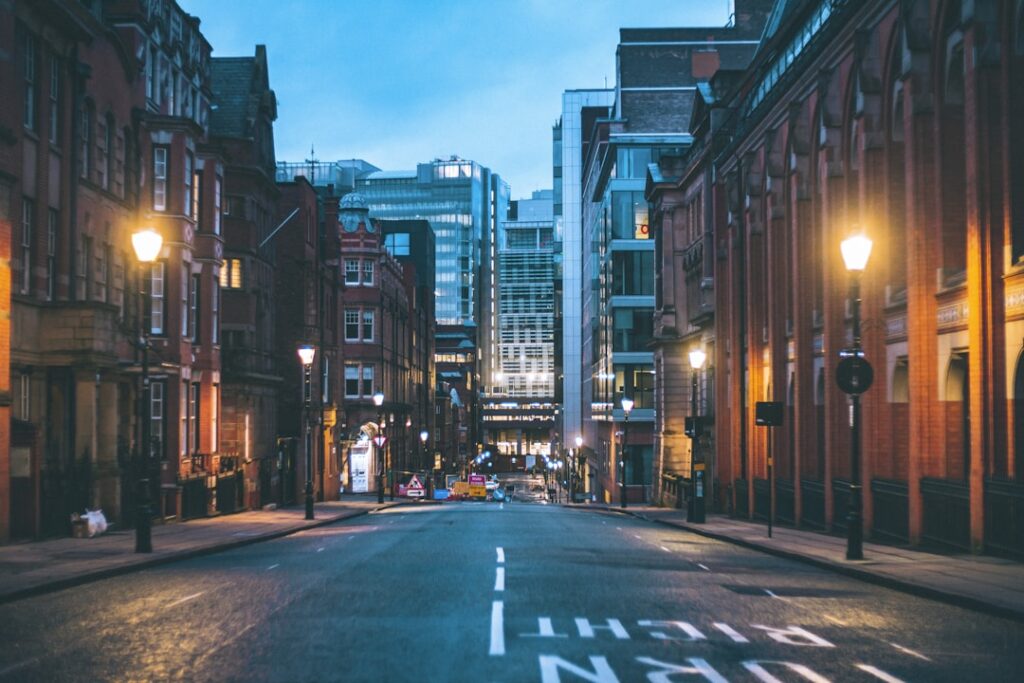 Birmingham city centre at night