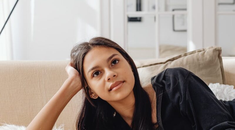a woman watching television