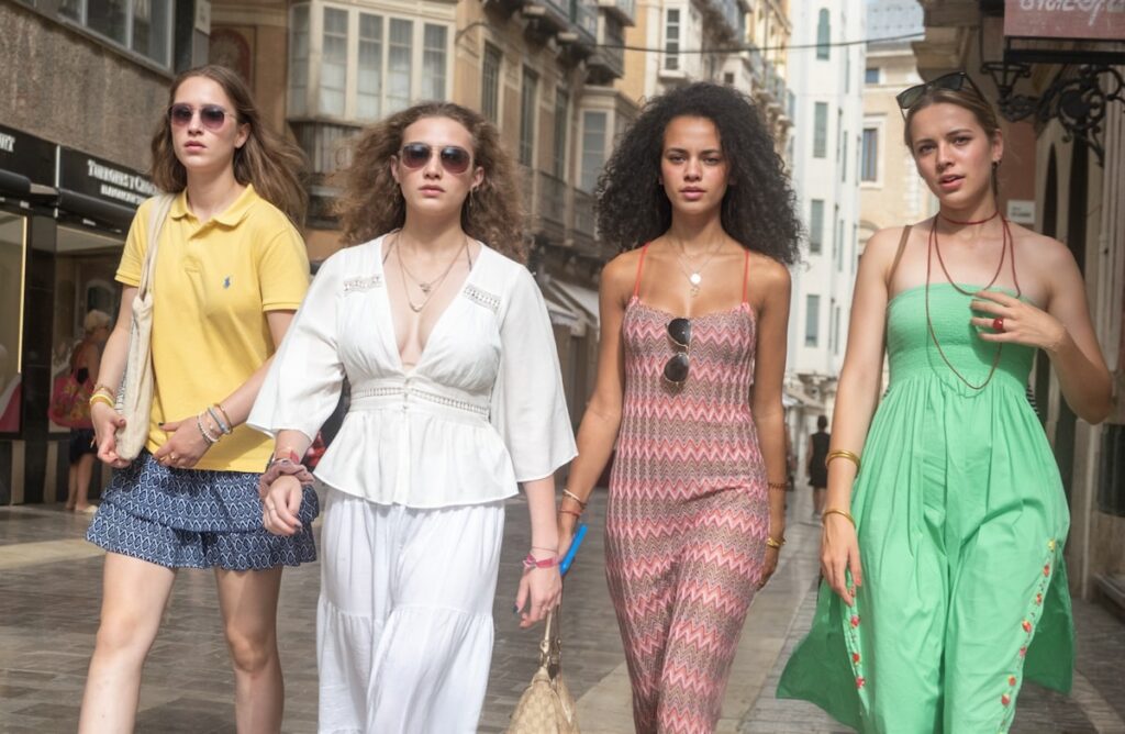 Women wearing stylish capri pants in summer street style outfits