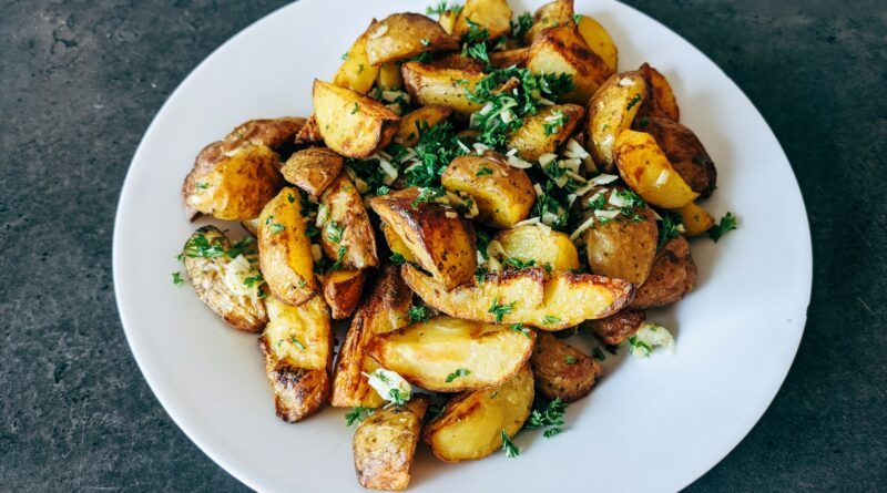 Jersey Royals recipes: fresh new potatoes on a board ready for weeknight cooking