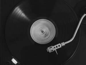 Vinyl record spinning on a turntable, illustrating the best British albums 2026 has produced so far.