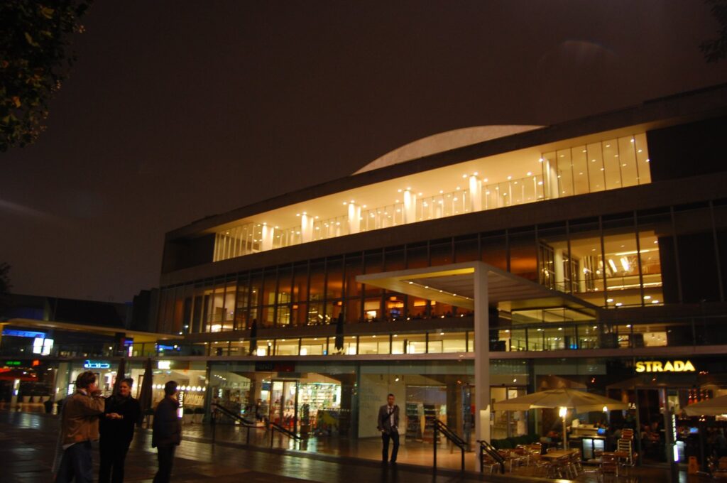 London Royal Festival Hall lit at night, the venue for the Trespasses BAFTA 2026 awards ceremony