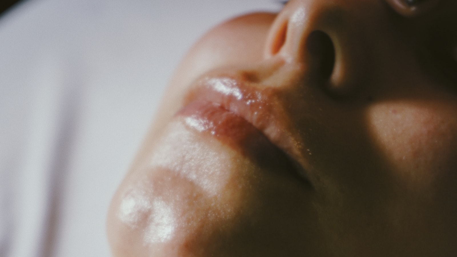 Close-up of calm, clear facial skin after a soothing routine