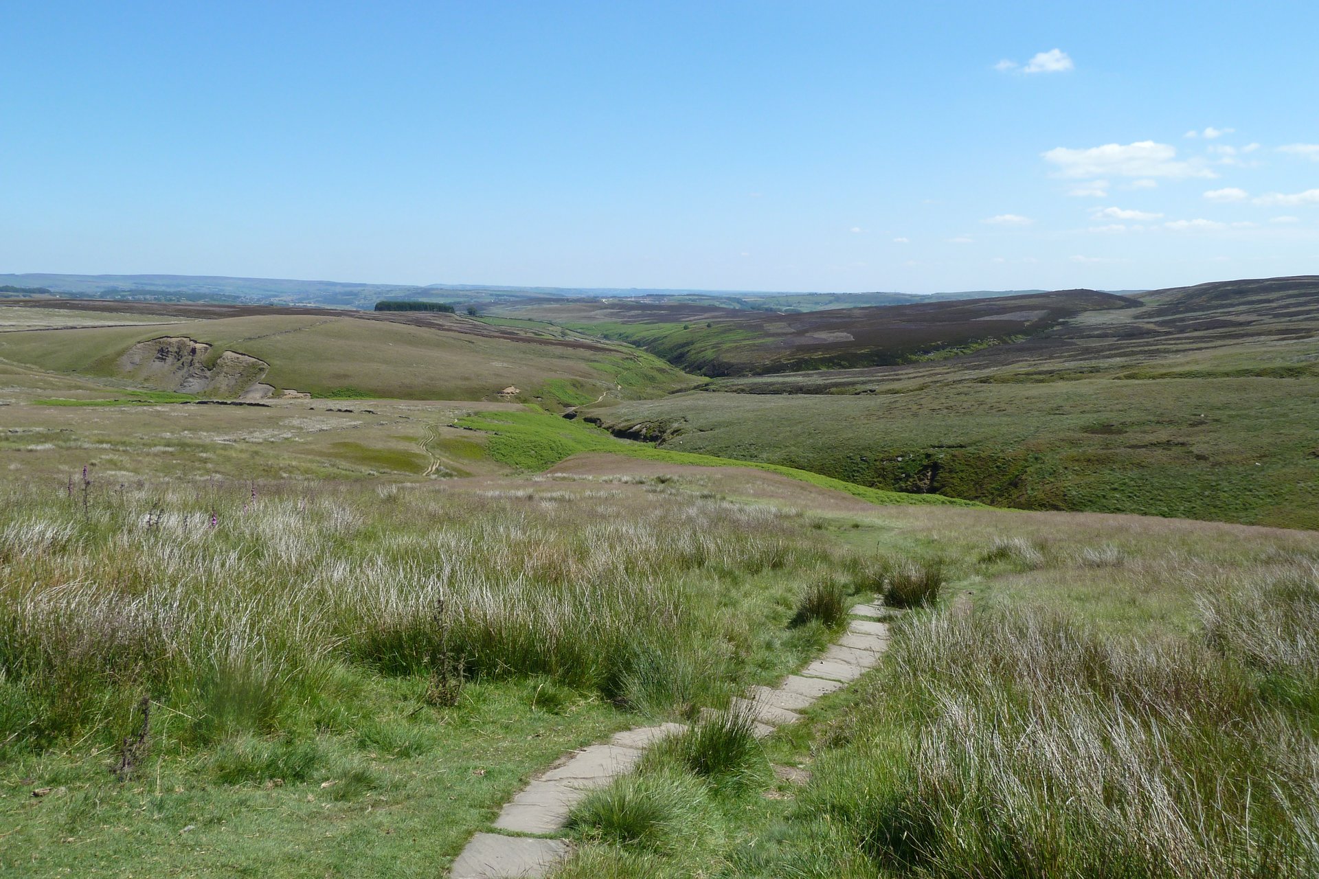 A path across the Yorkshire moors of the kind that inspired Emily Bronte's Wuthering Heights