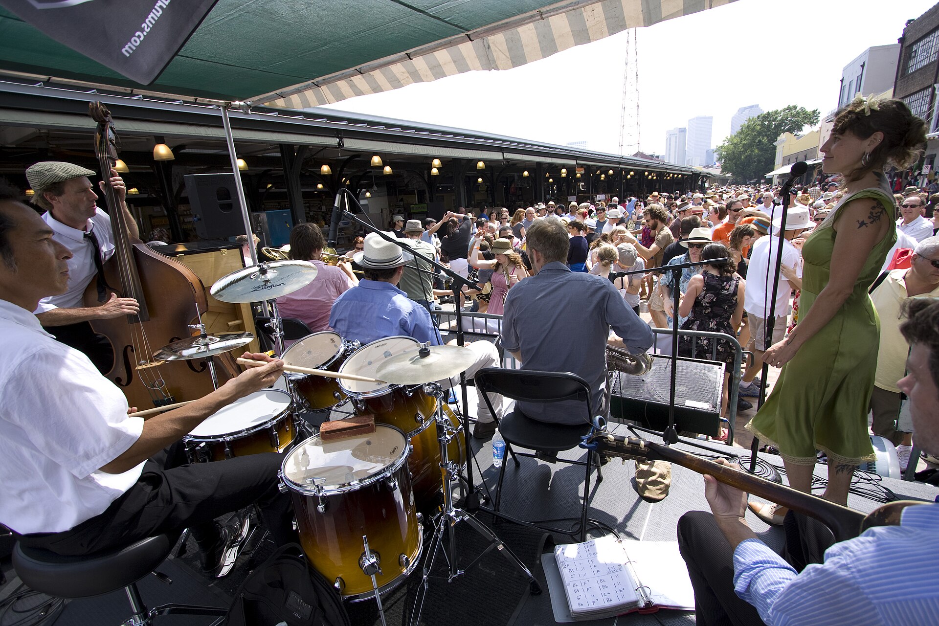 Musicians performing in an intimate jazz club