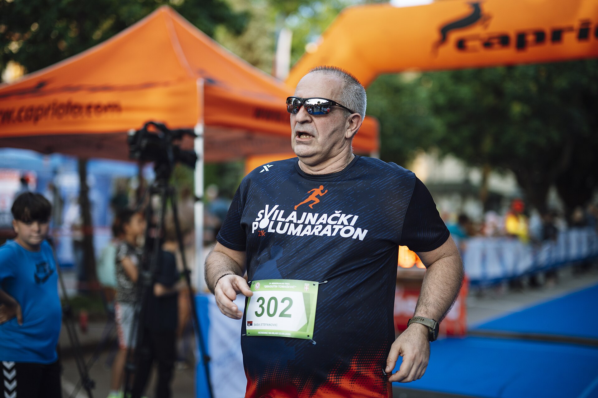 A half-marathon runner mid-race - most colostrum research has been done in endurance athletes
