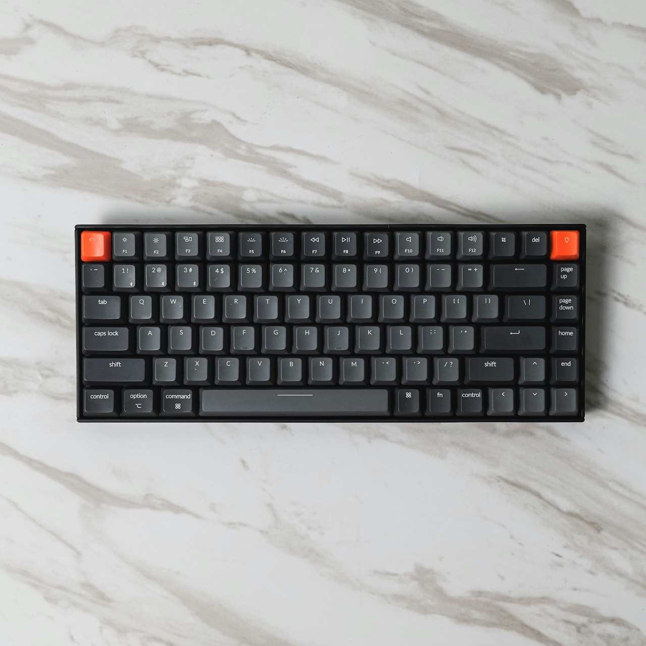 Keychron mechanical split-style ergonomic keyboard on a desk