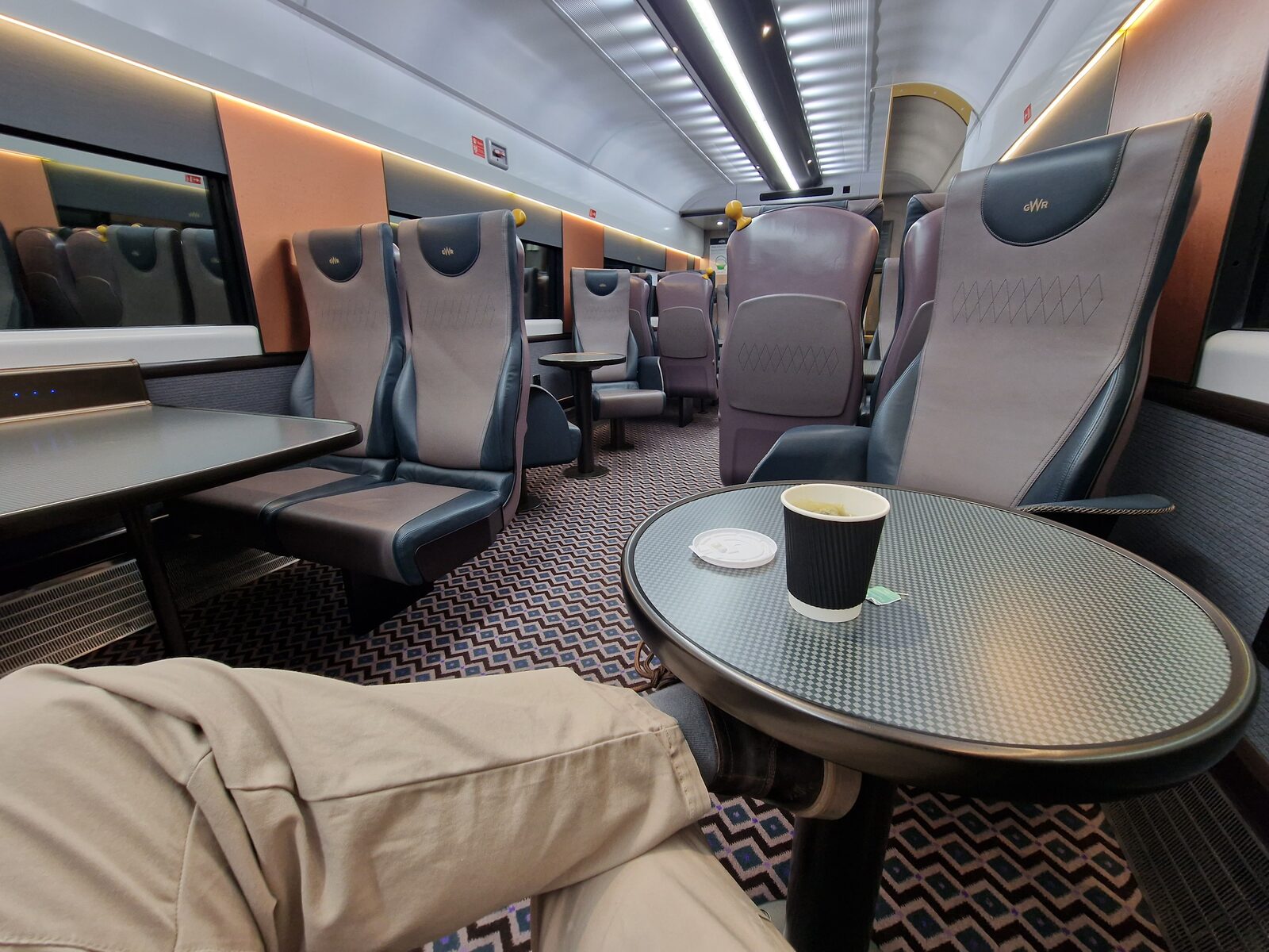 Bar and lounge carriage on the Night Riviera sleeper train