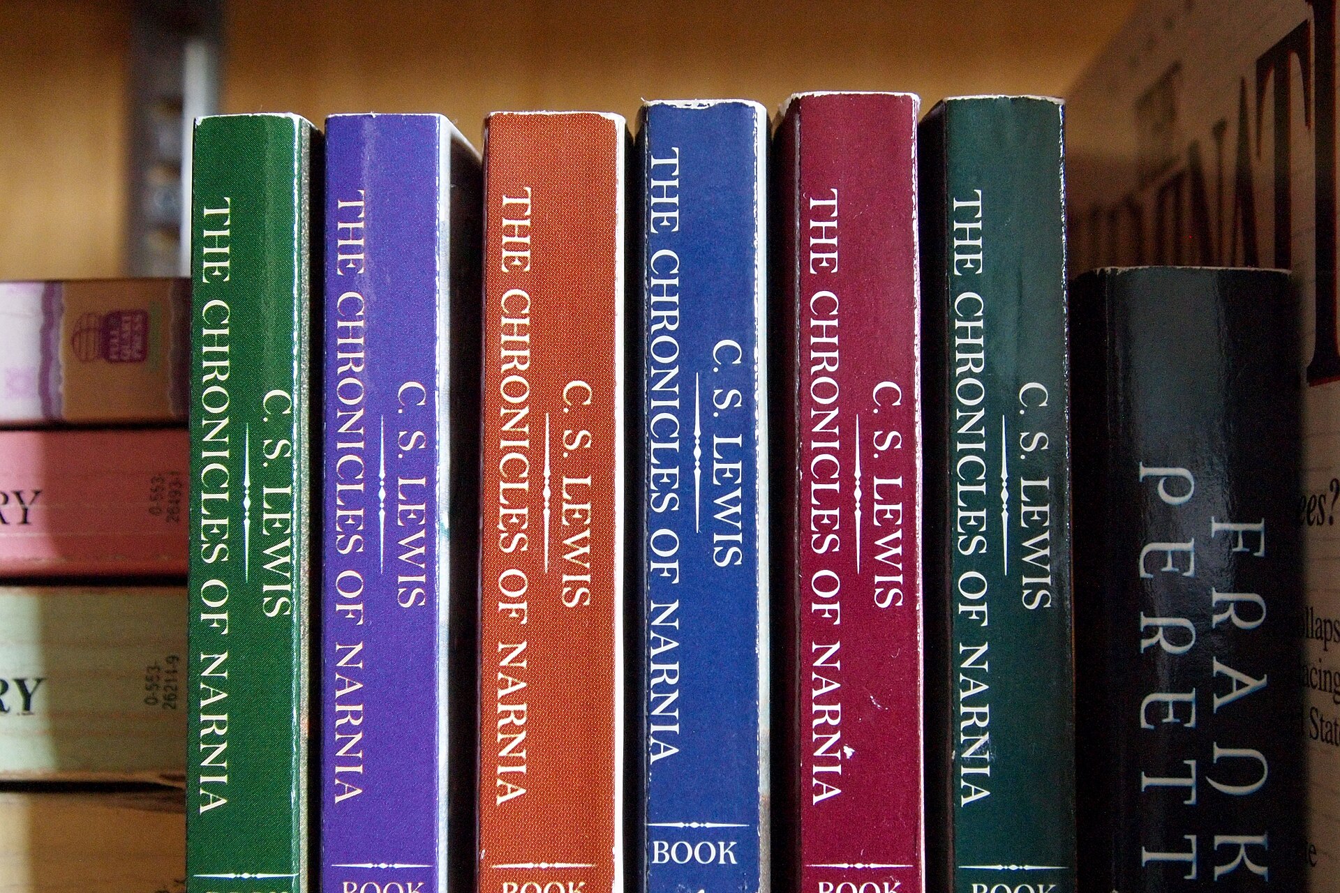 Bookshop shelves, where print still outsells audio in Britain