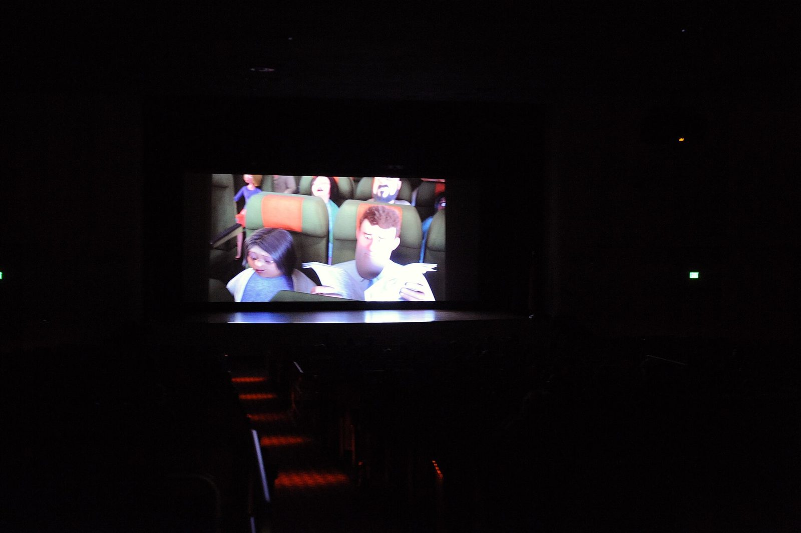 A darkened cinema auditorium where films are mixed for a sound system most living rooms can't match