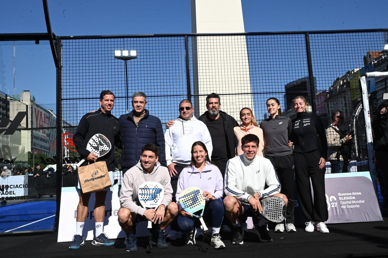 Professional padel exhibition match, part of the elite game now arriving in the UK