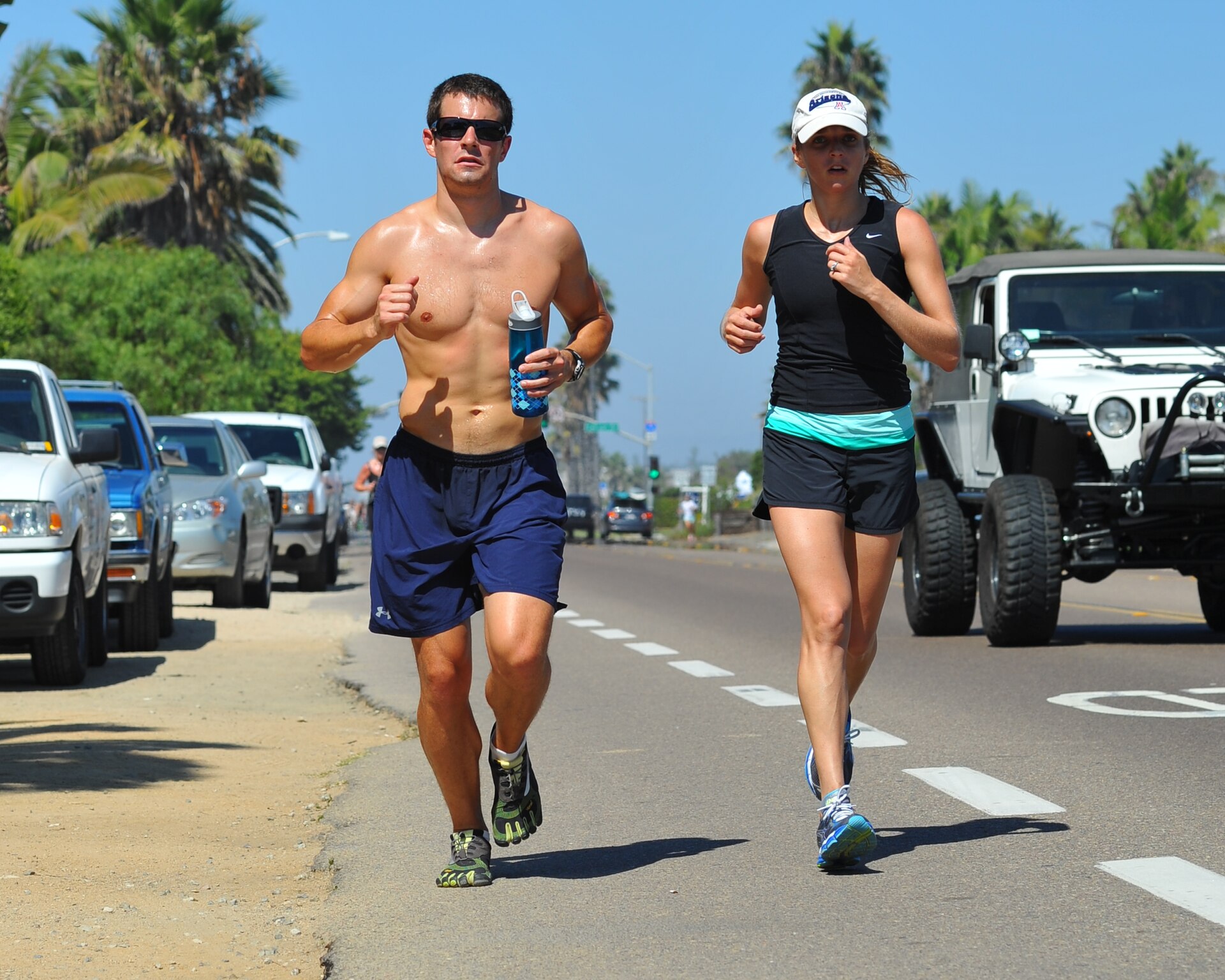 A solo runner keeping an easy conversational pace, the heart of zone 2 training