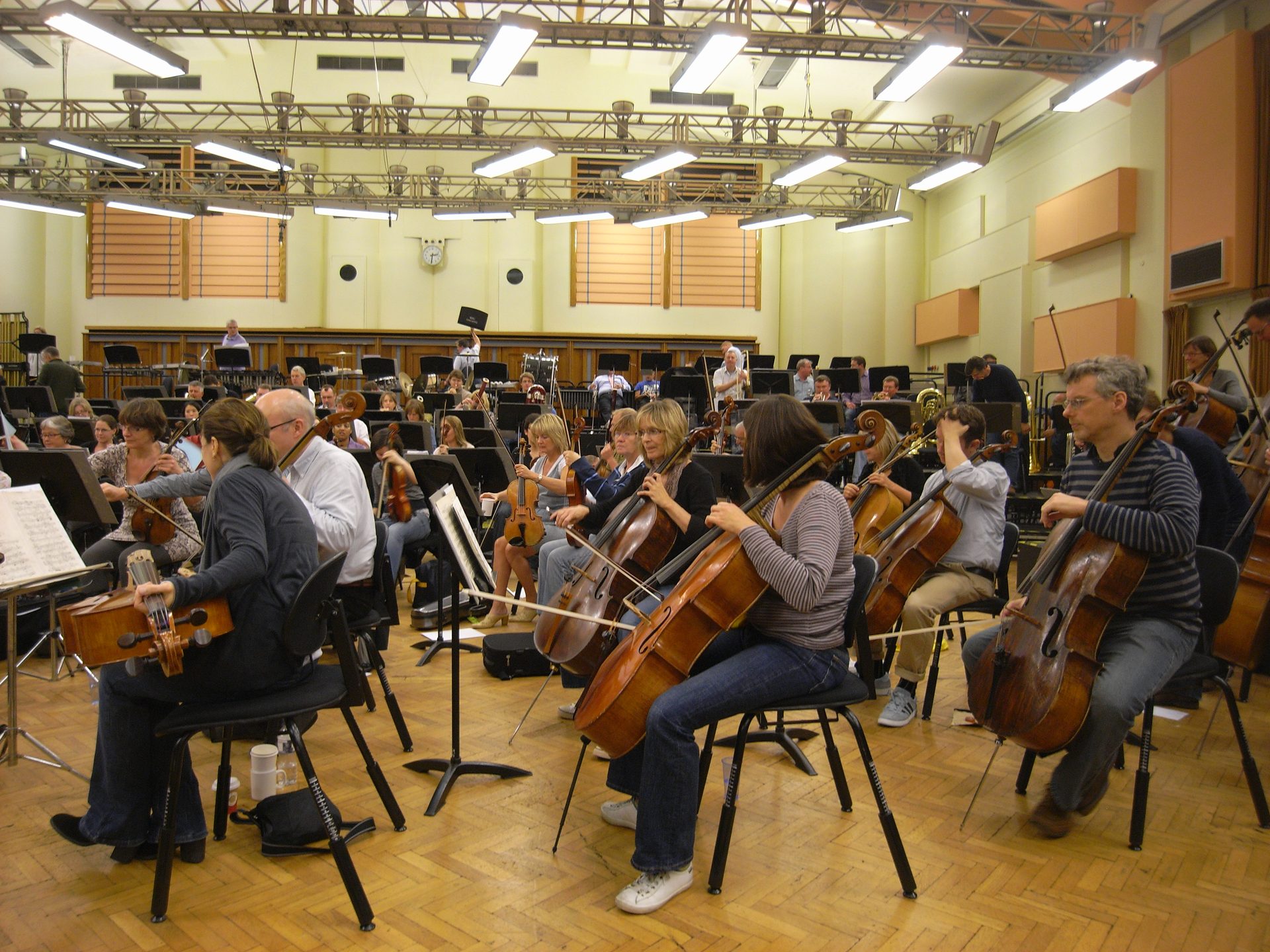 The BBC Symphony Orchestra rehearsing on stage at the Royal Albert Hall