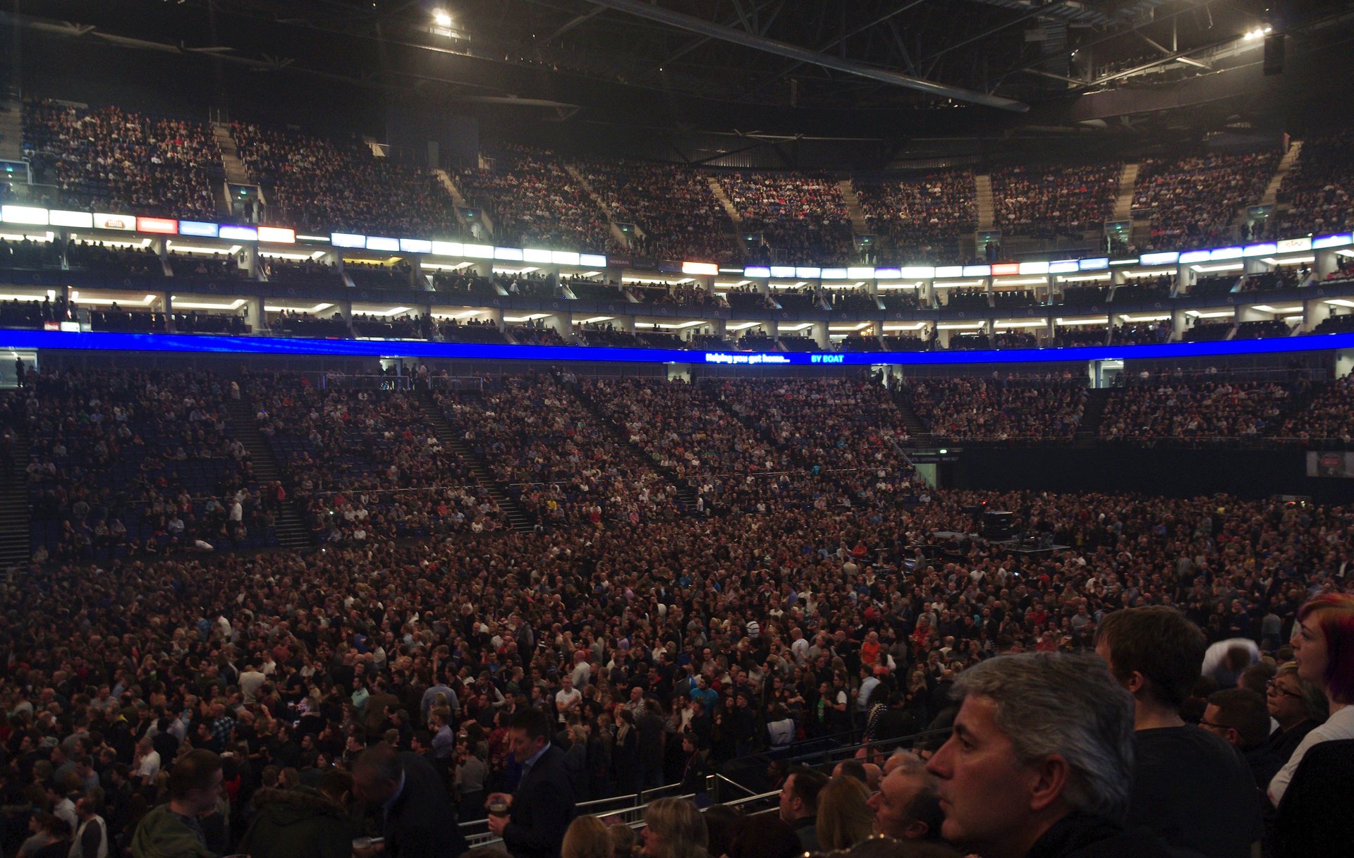 Arena crowd at the O2 in London during a live show