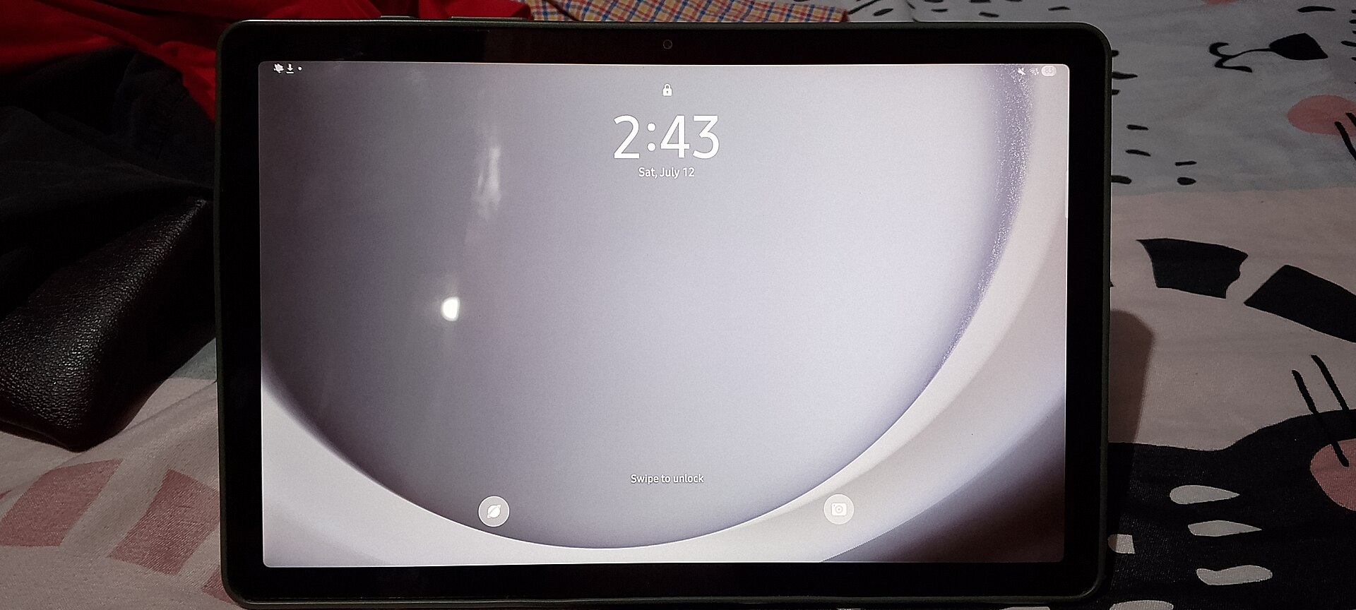 Samsung Galaxy Tab A9 lock screen, a strong contender for best kids tablet under £150