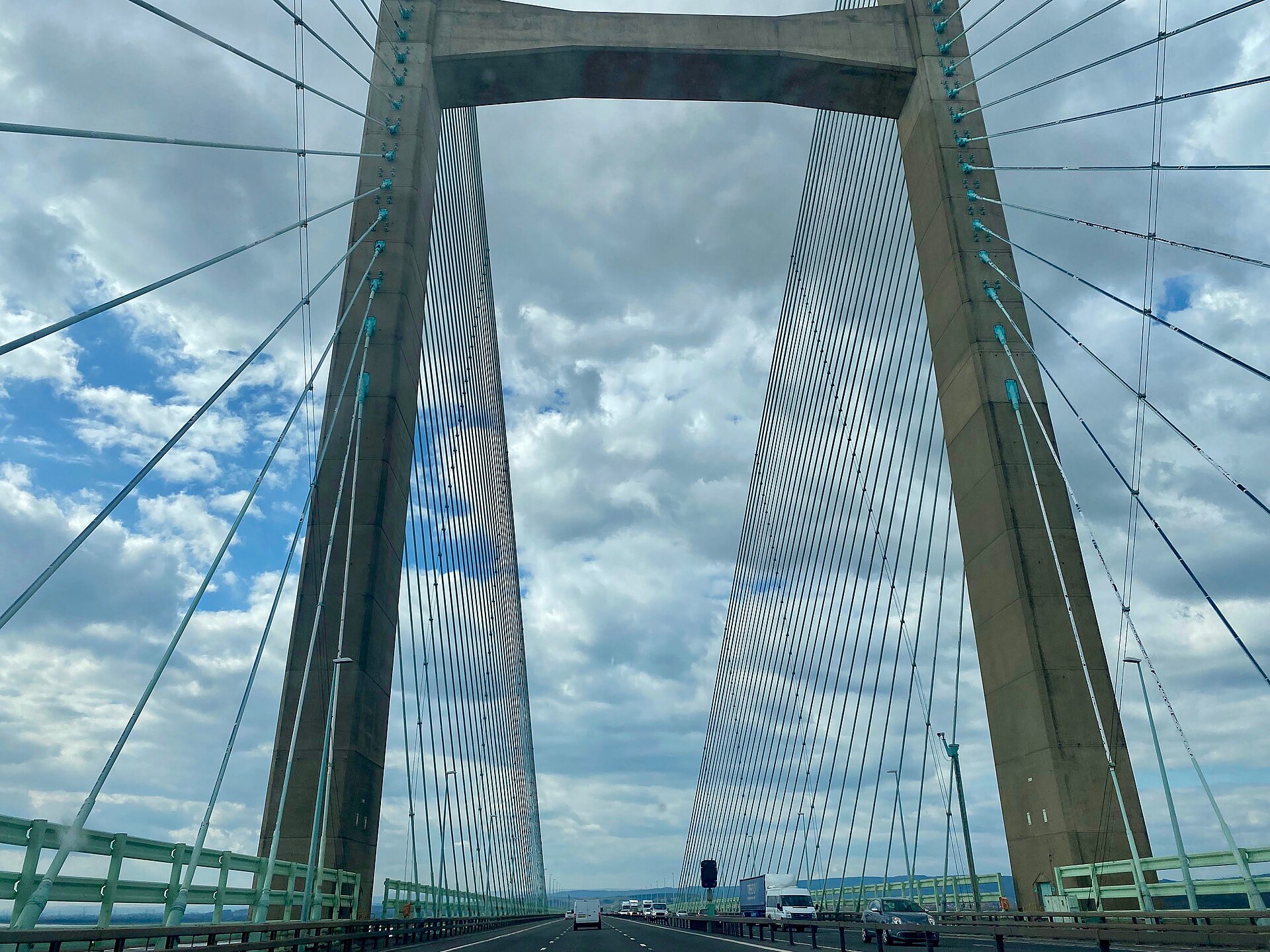 The old Severn Bridge, which Severn Bridge parkrun crosses between Wales and England