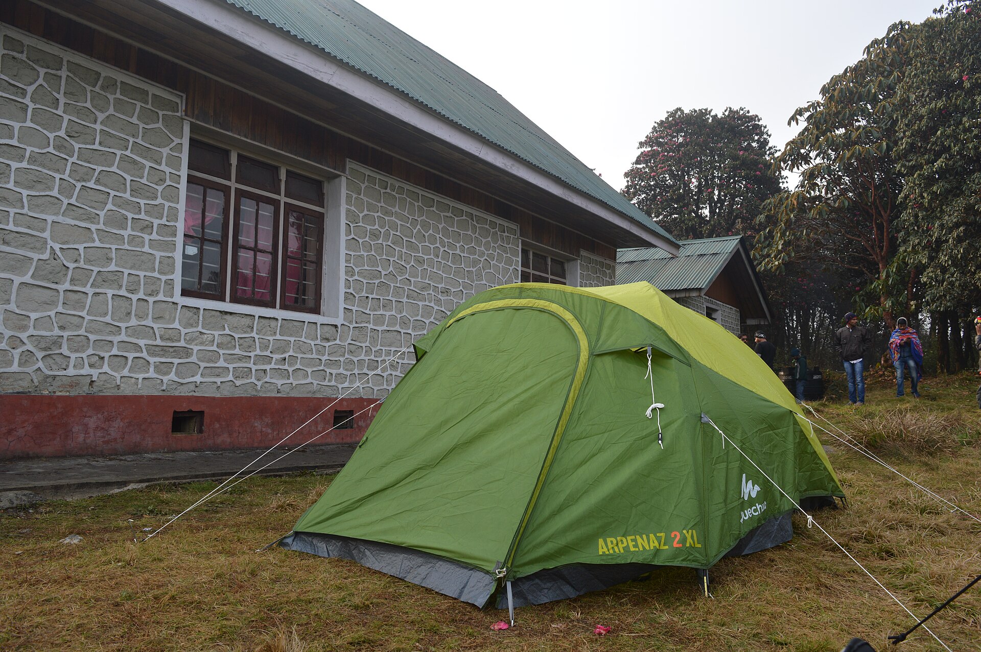 A Quechua Arpenaz tent pitched on open ground