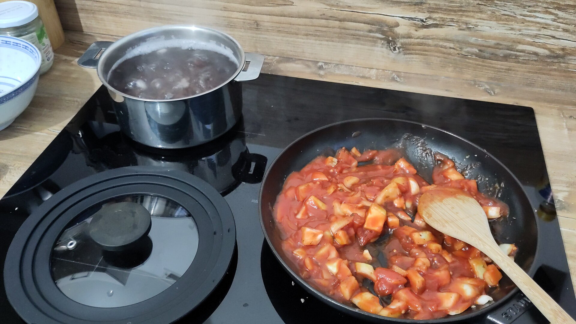 A pan of homemade baked beans - around 7g of fibre per portion for pennies