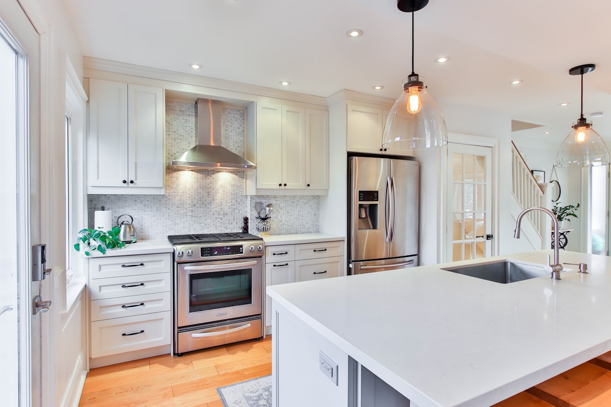 Classic white shaker kitchen of the kind most UK pantry conversions start from