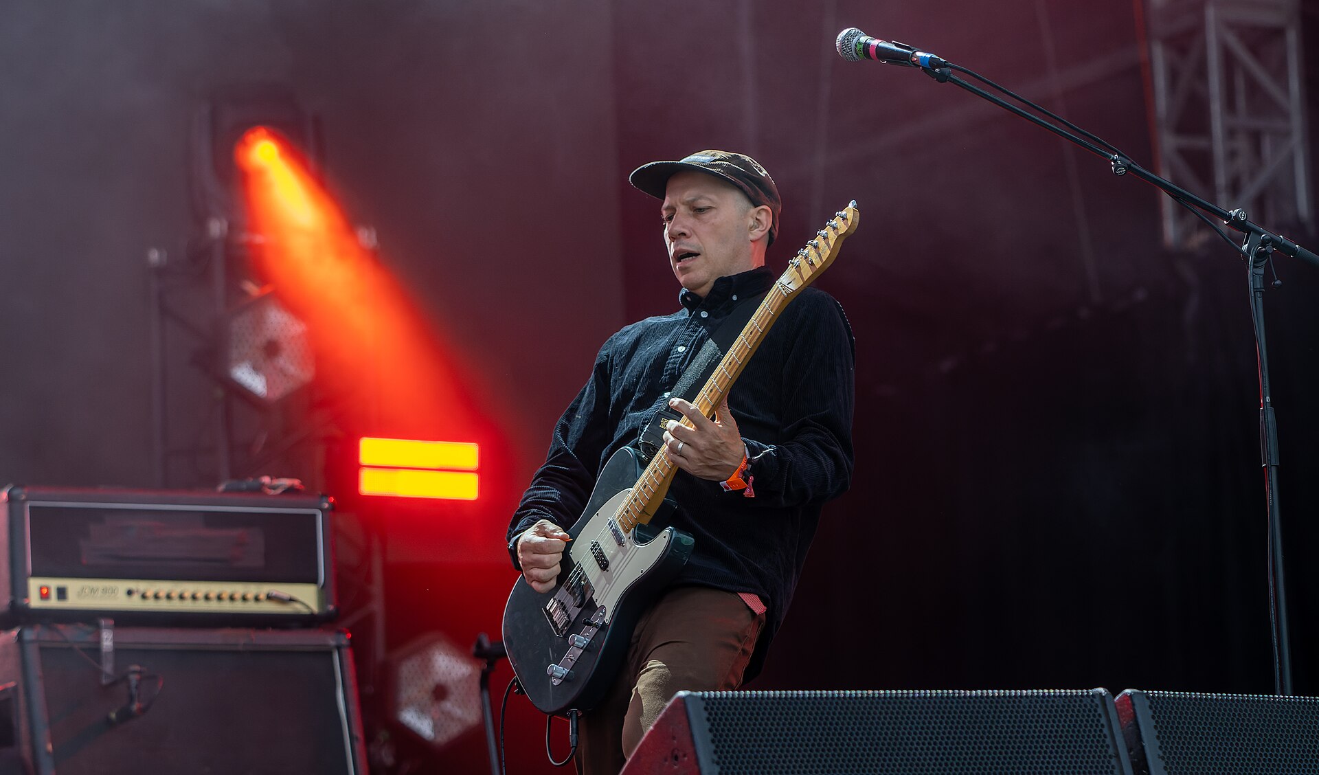 All Points East 2026 closes tonight - an archive shot of a guitarist under the lights on the Victoria Park main stage