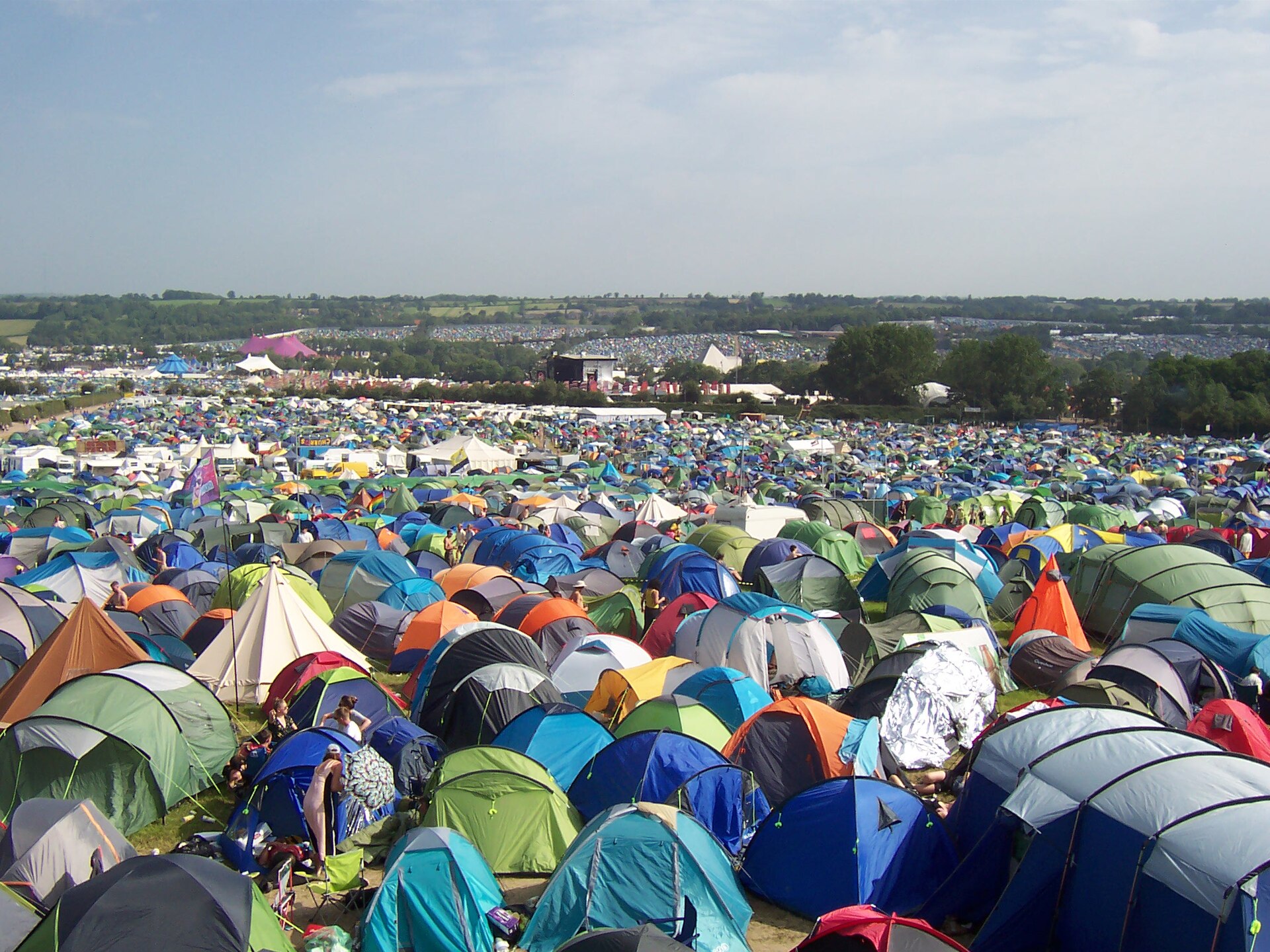 Thousands of tents packed into a camping field at Glastonbury Festival, the model the day festival is replacing