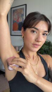 applying Wild deodorant