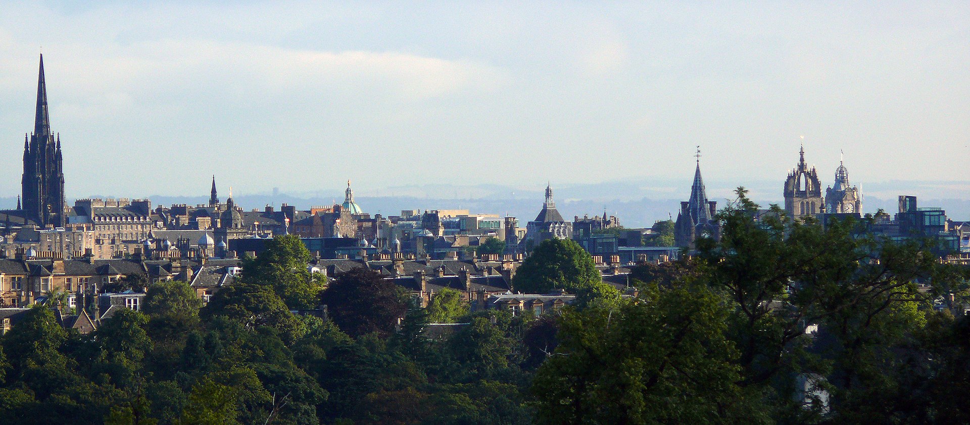 Edinburgh Old Town skyline during the August festival season