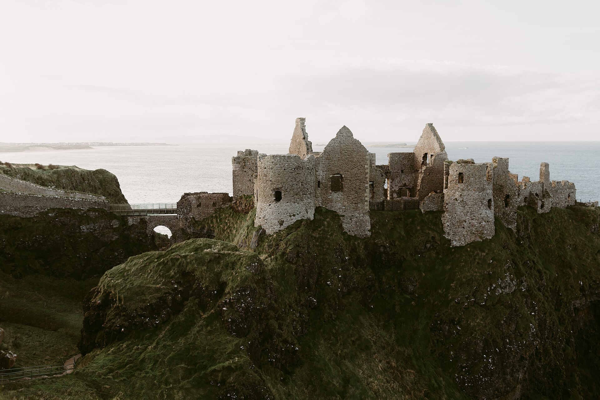 The clifftop ruins of Dunluce Castle on the Antrim coast, open during Northern Ireland's European Heritage Open Days weekend
