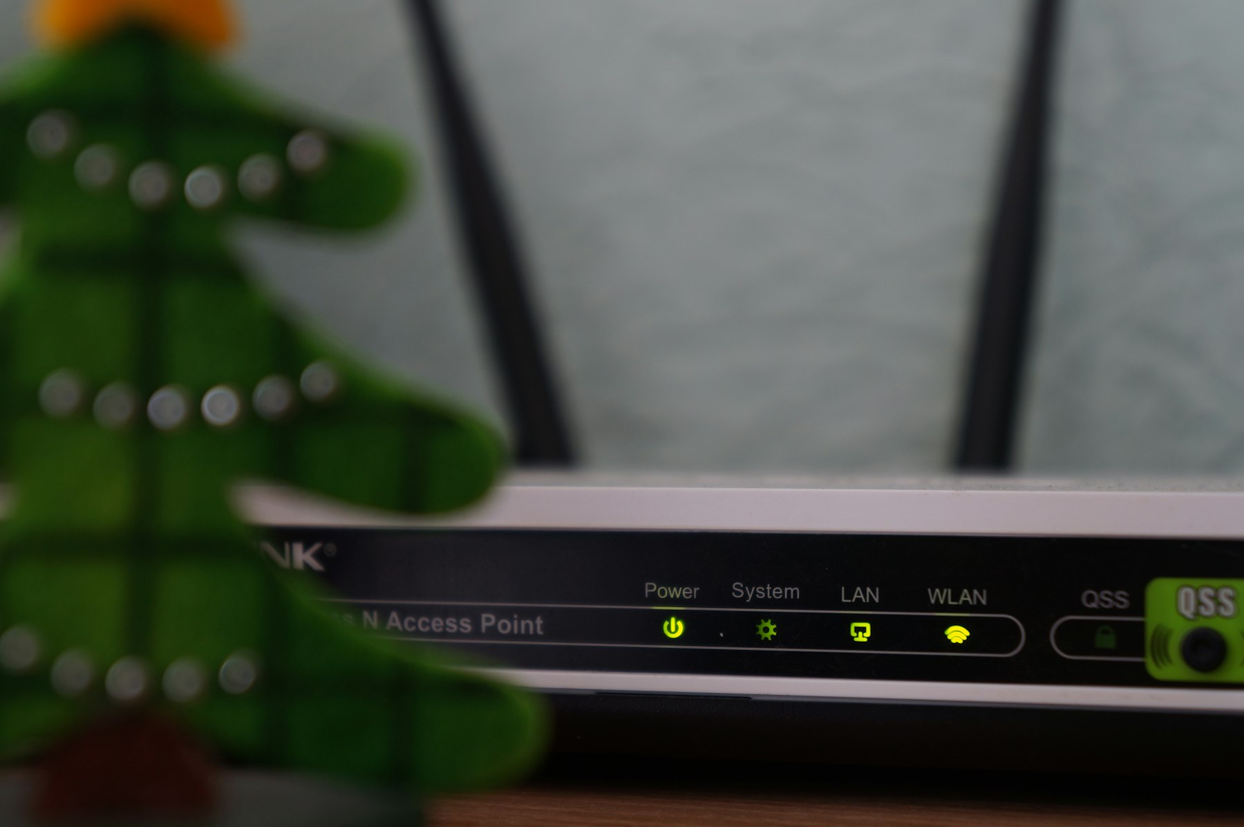 A home broadband router with its lights on - where Britain's home phones now plug in after the move to digital voice