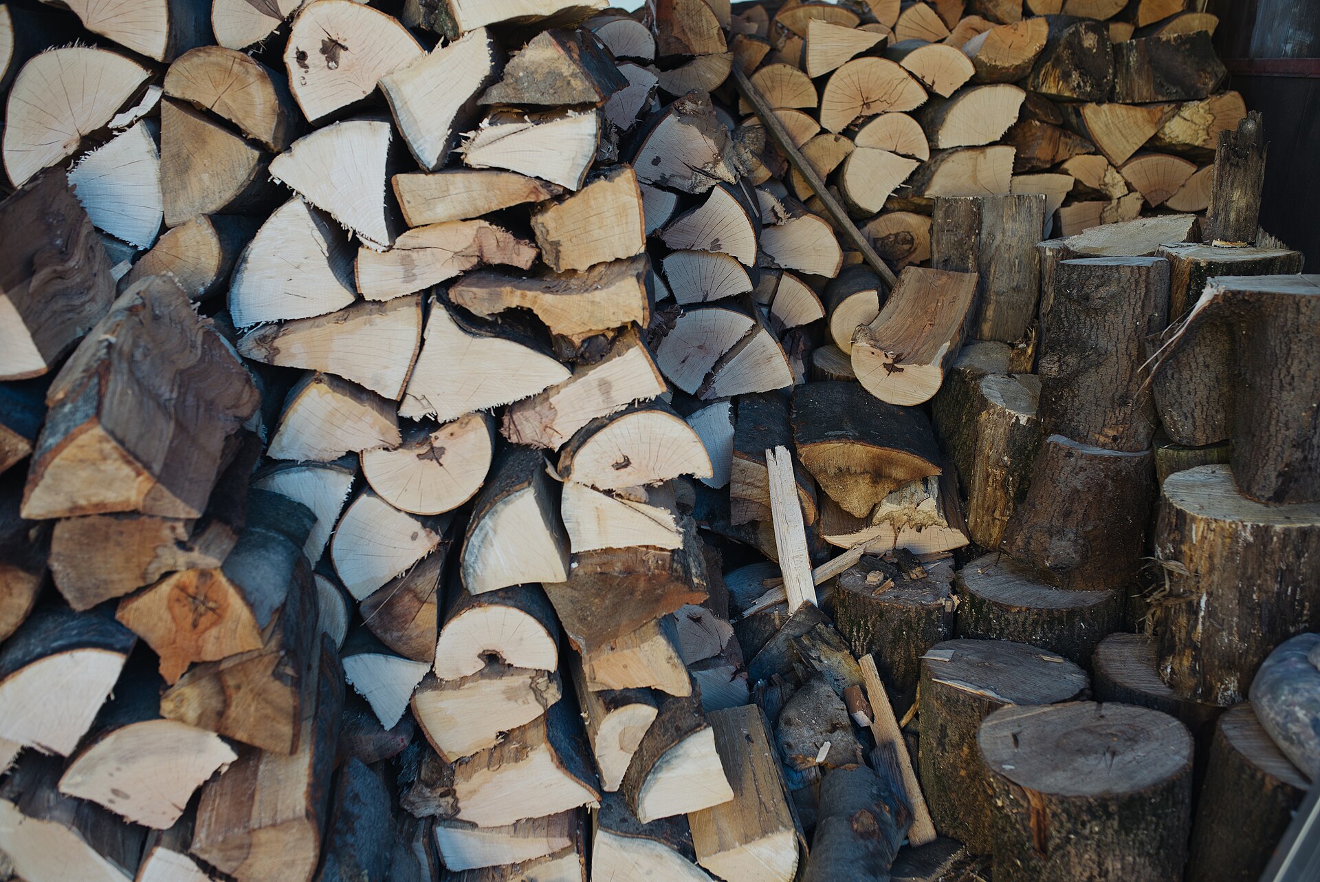 Seasoned firewood stacked and ready for winter