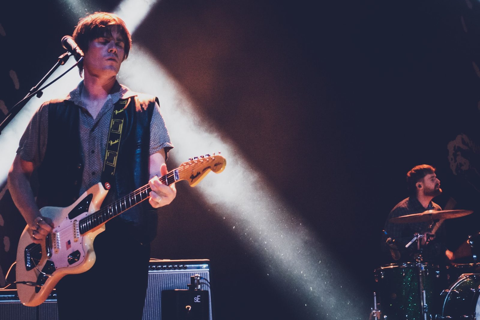 Fontaines D.C. performing live on stage, one of the Friday headliners at Reading Festival 2026