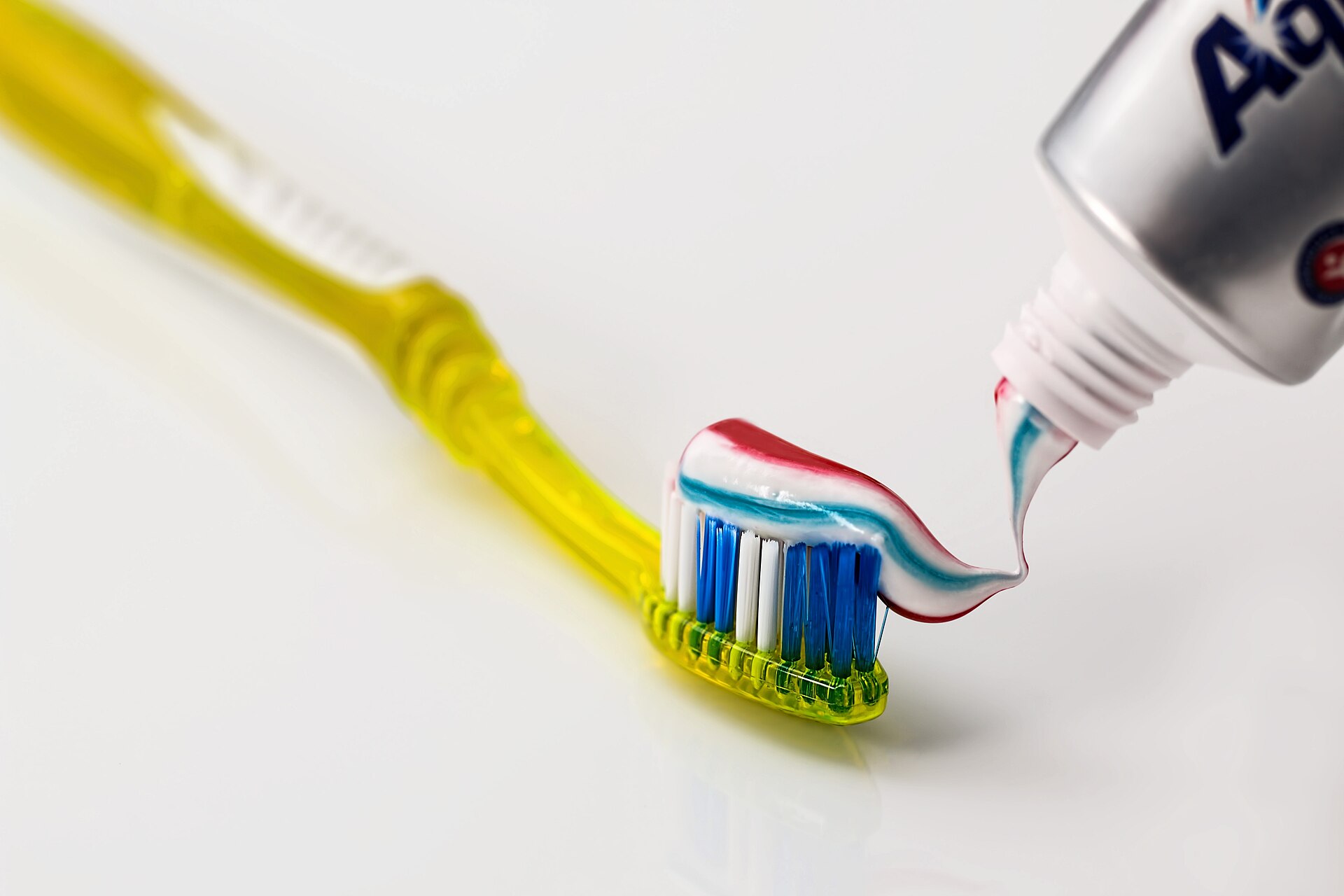Toothpaste on a brush, the abrasive product most often mistaken for a whitening treatment