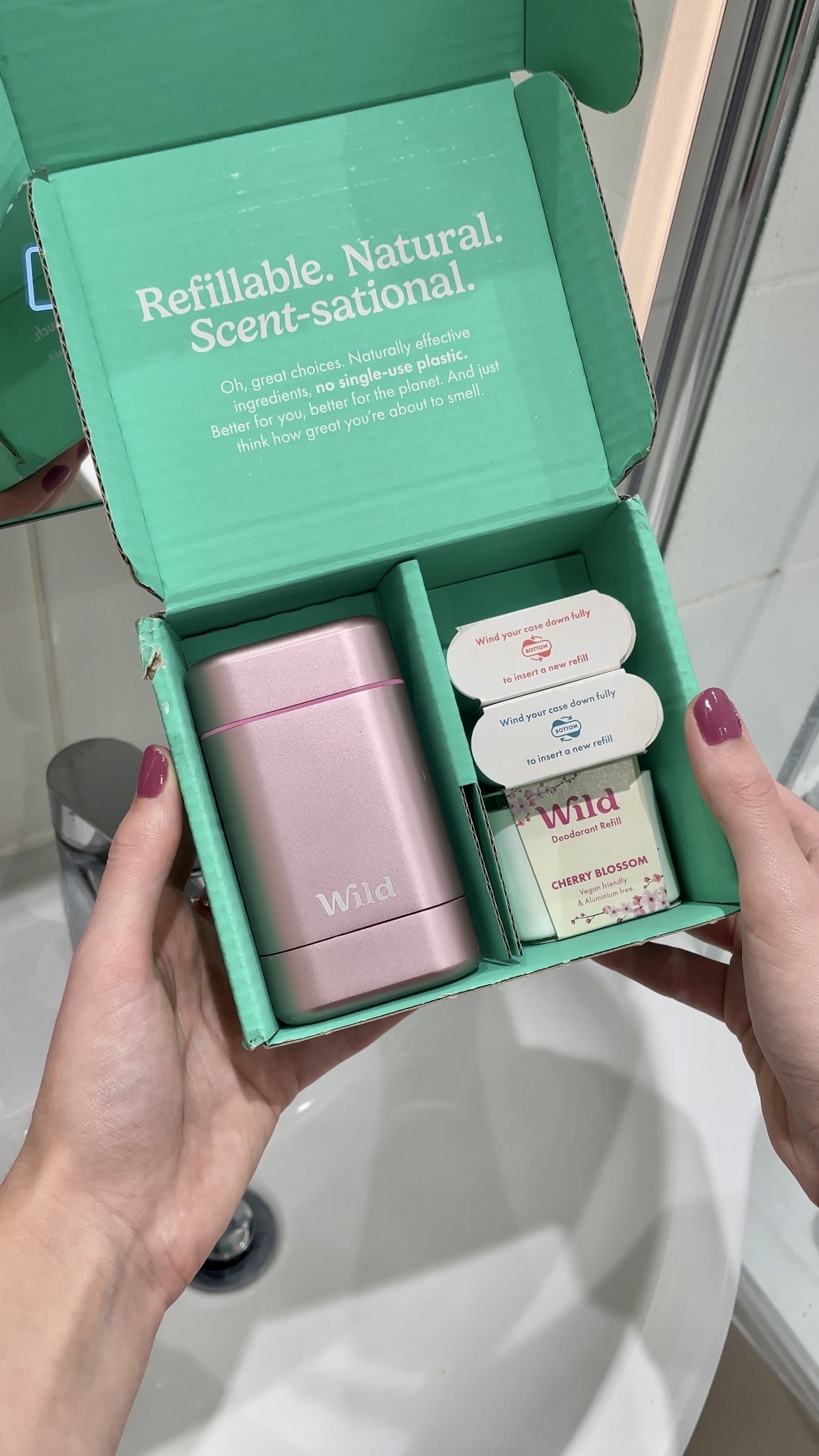 Wild deodorant case with scent refills