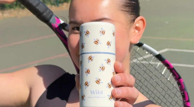 tennis player with Wild deodorant in summer sunshine