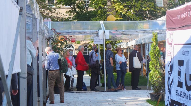Readers queue for talks during UK literary festival season, including Cheltenham Literature Festival 2026