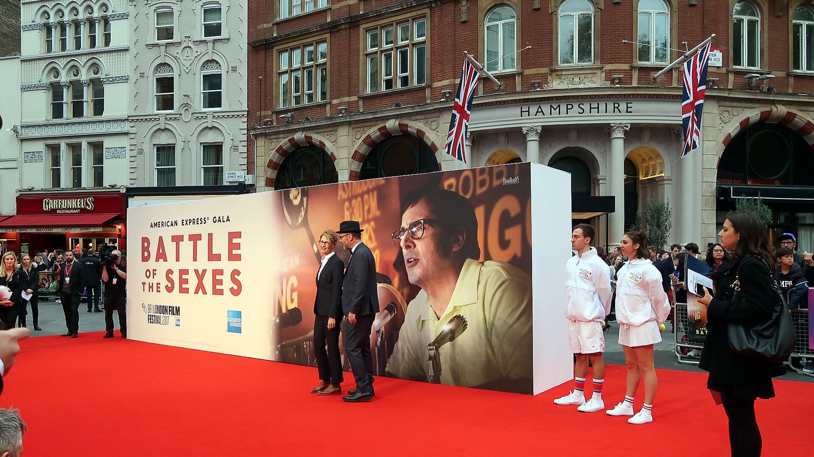 Red carpet outside a BFI London Film Festival gala screening in Leicester Square