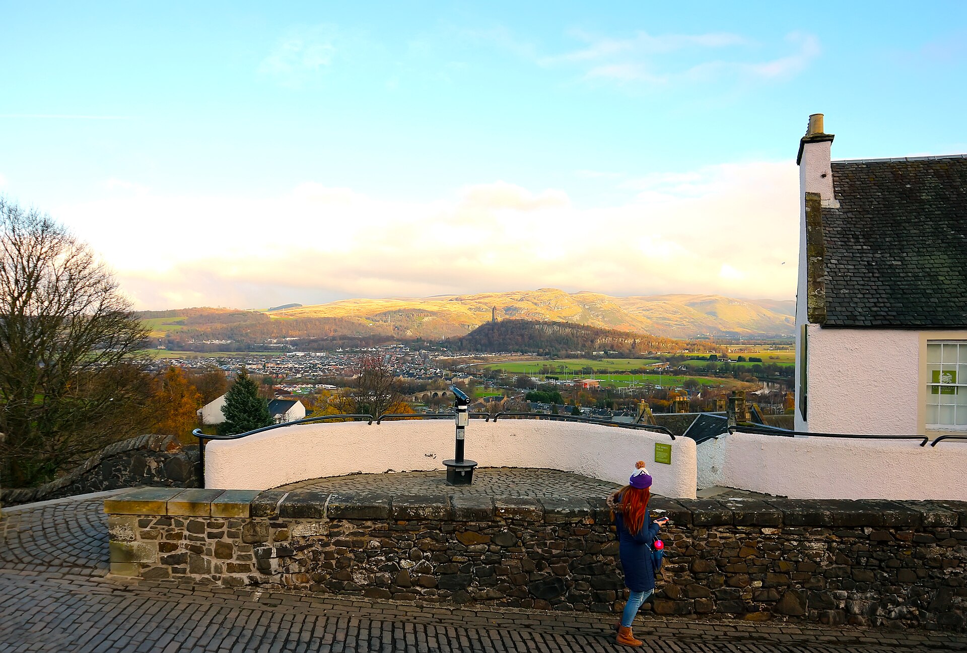 Stirling Castle on its rock above the city, seen from the park below