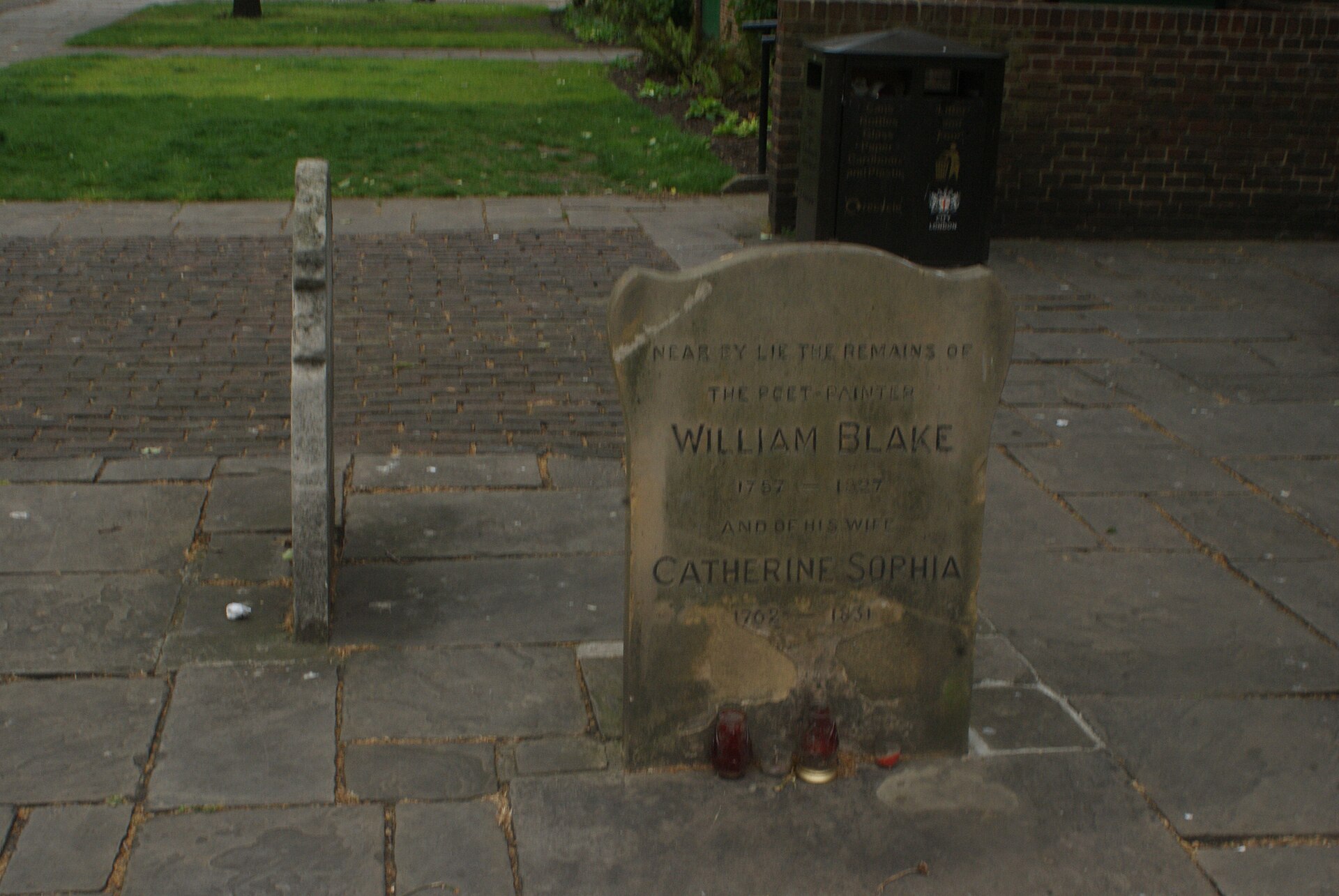 William Blake's grave in Bunhill Fields, London, which features in Slow Horses season 6 episode two