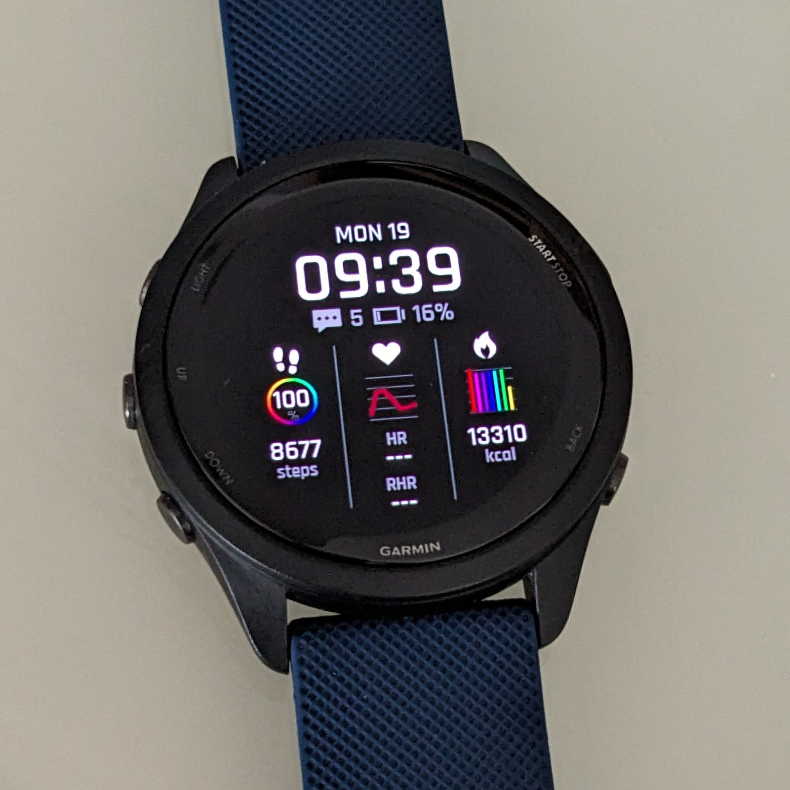 A GPS running watch of the kind used to police zone 2 training paces and heart rate zones