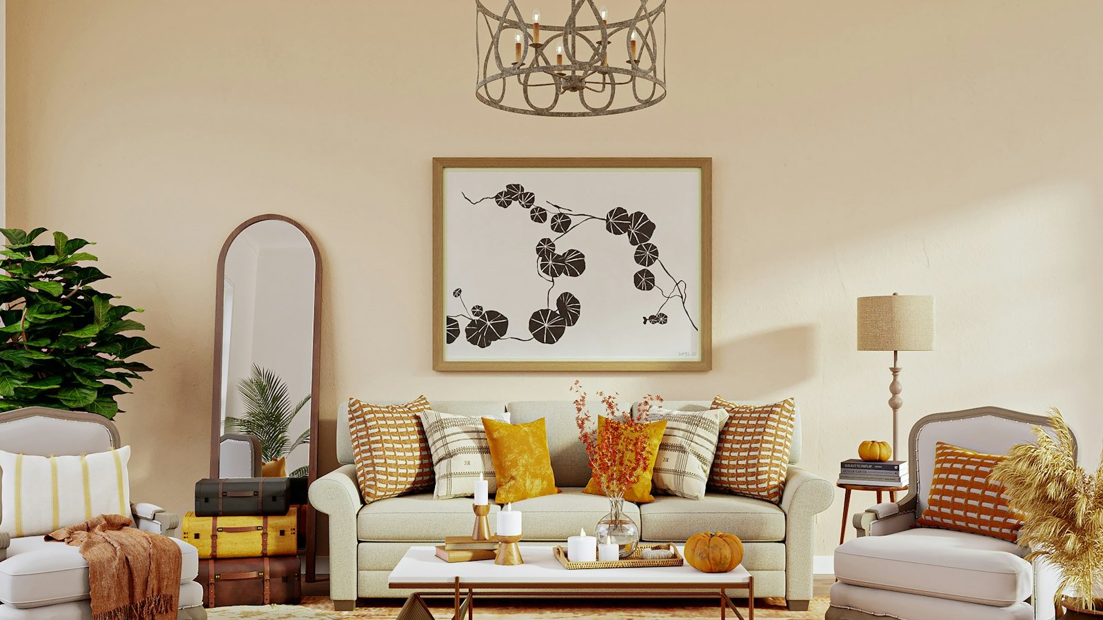 Cosy living room with a fireplace where a wood burner or open fire adds particles to the air
