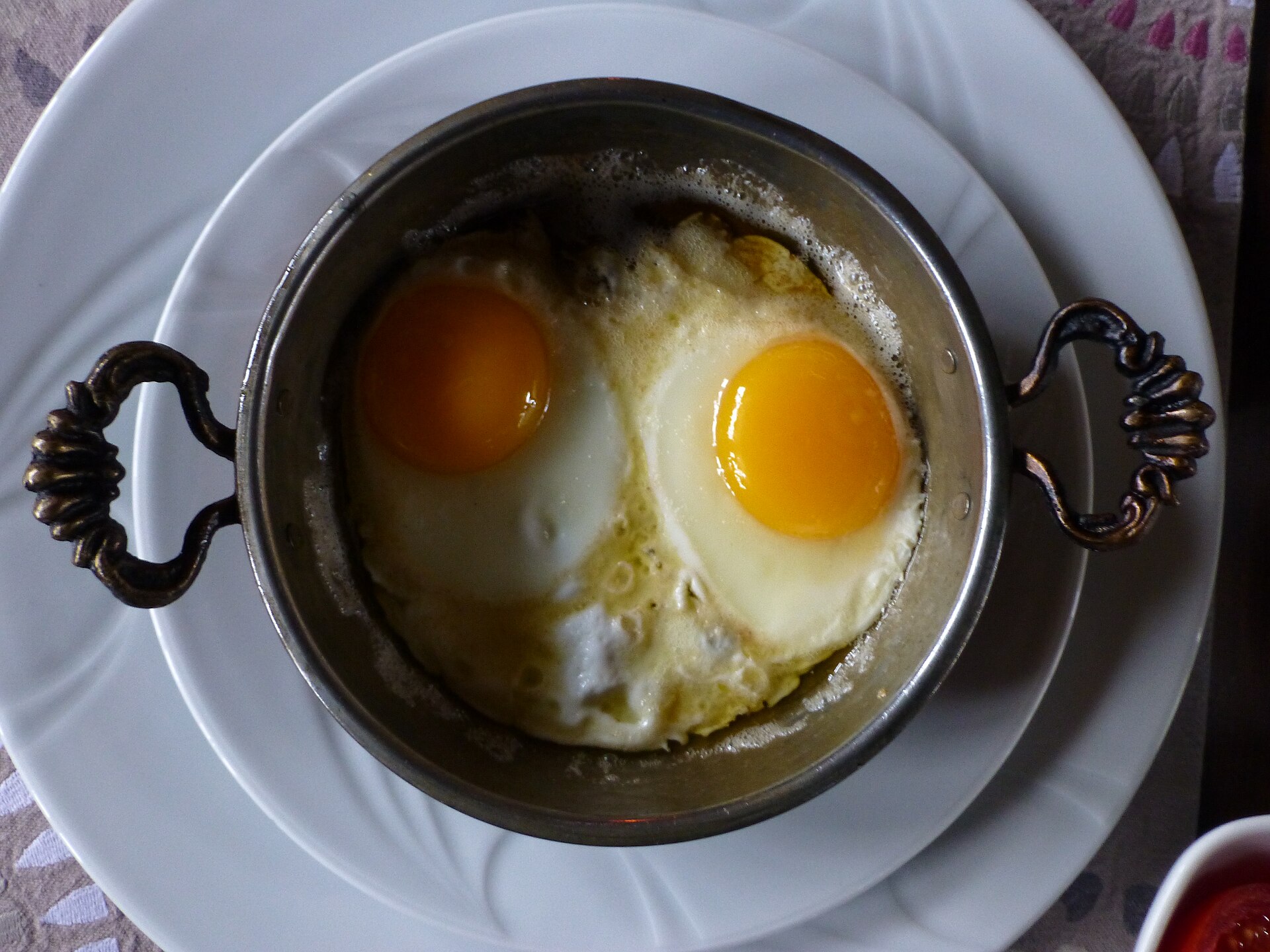 Fried eggs on a breakfast plate, an everyday answer to how much protein do you need