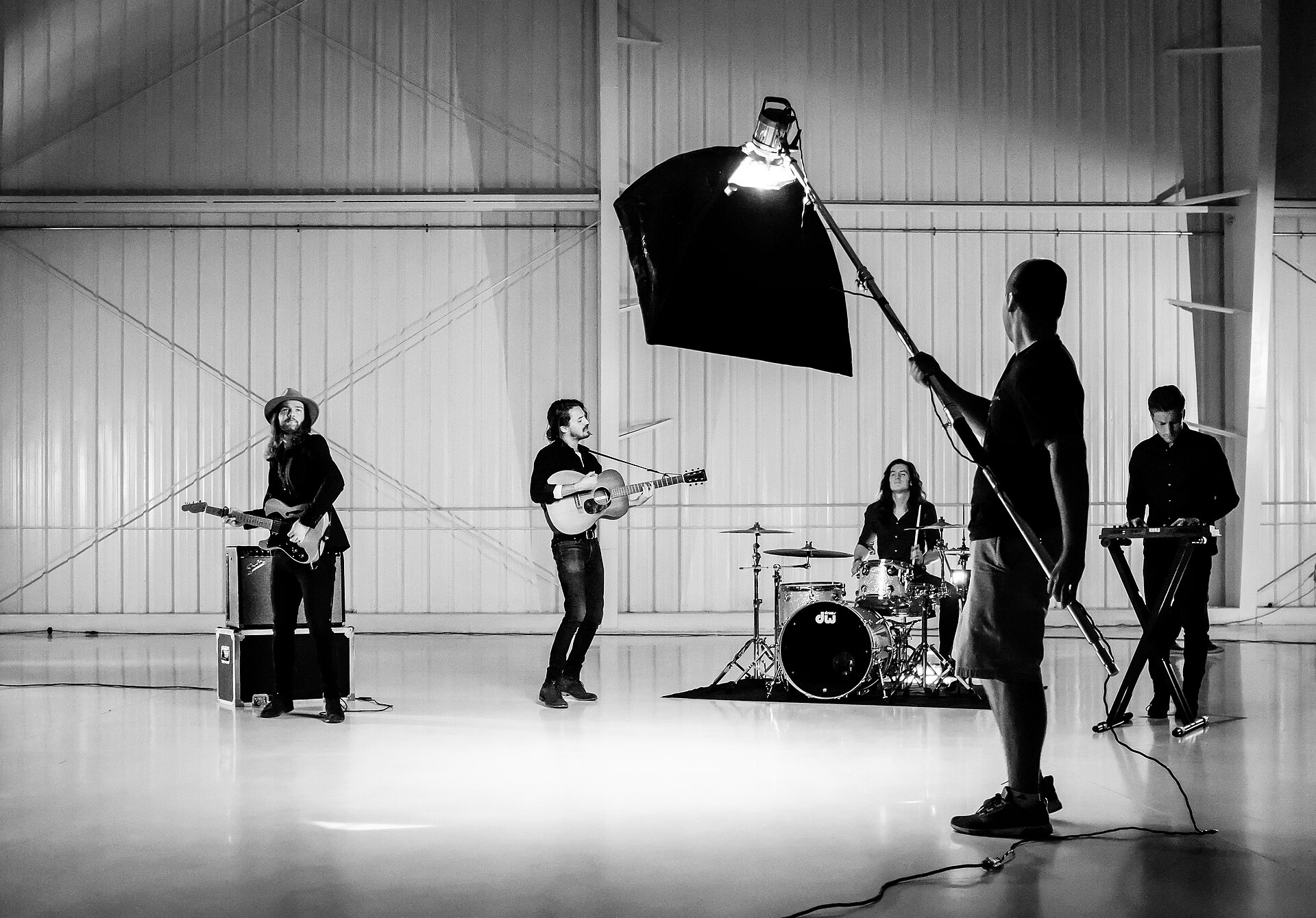 Film crew and camera on a television drama set
